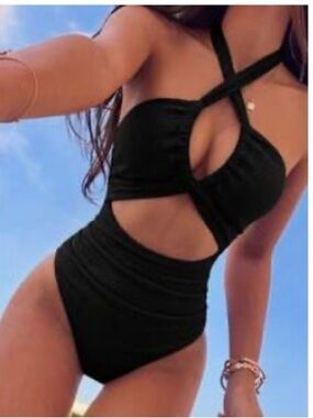 Black SHEIN One-Piece Swimsuit